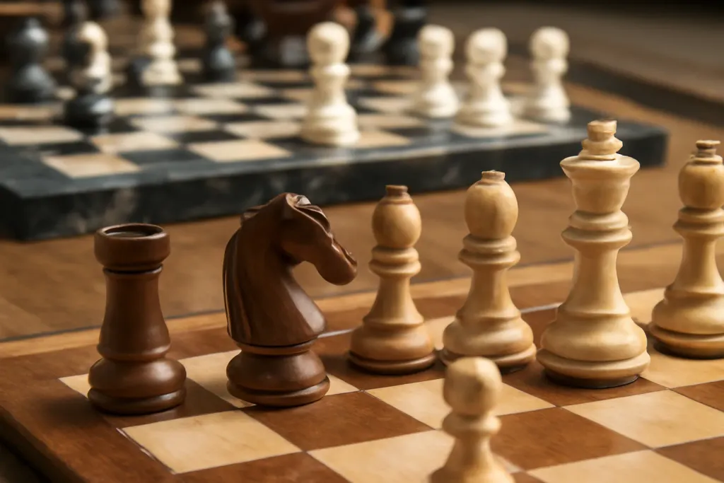 Editorial close-up detail photograph related to Wooden Chess Set Buying Guide